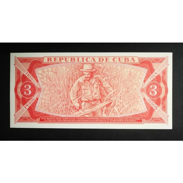 Cuba 3 Pesos 1988 Unc