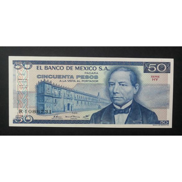 Mexikó 50 Pesos 1981 UNC zöld és barna pecséttel 