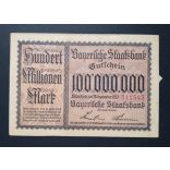 Germany 100 Million Mark München 1923 VF+