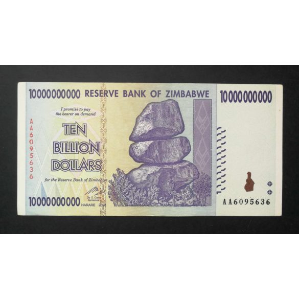 Zimbabwe 10 Milliárd Dollars 2008 AUNC+