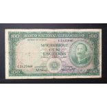 Mozambique 100 Escudos 1961 without overprint VG