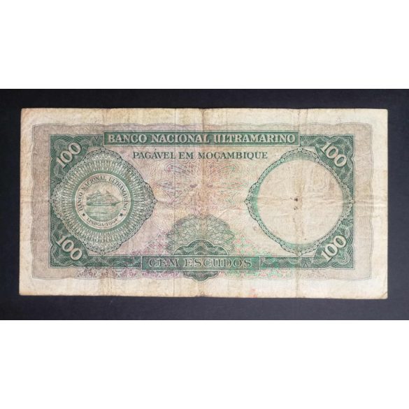 Mozambique 100 Escudos 1961 without overprint VG