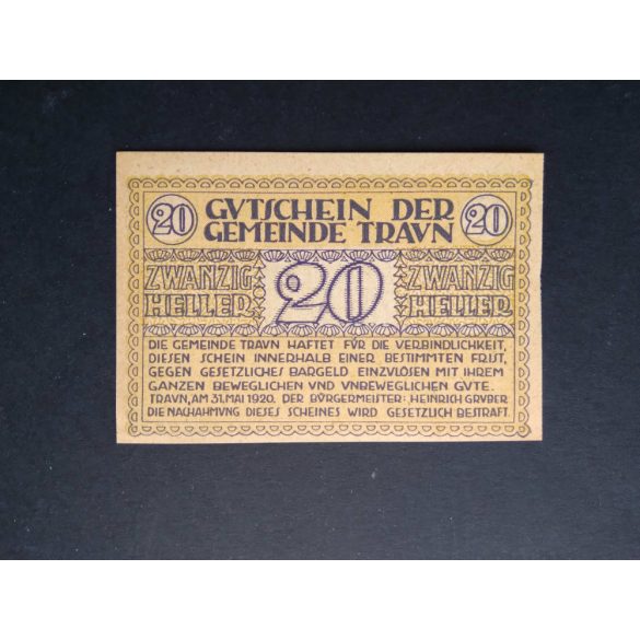 Austria 20 Heller 1920 Unc Traun