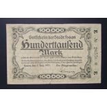 Germany 100000 Mark 1923 F Haan