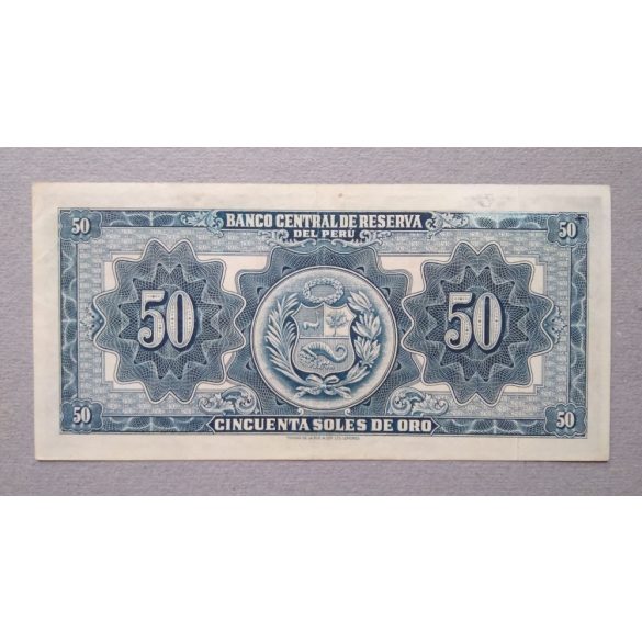 Peru 50 Soles de oro 1954 VF+