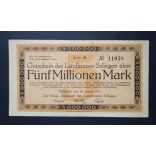 Germany 5 Million Mark Opladen 1923 XF 