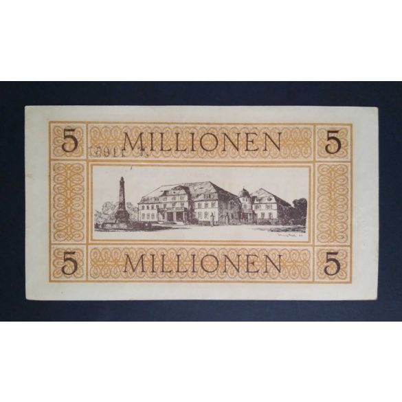 Germany 5 Million Mark Opladen 1923 XF 