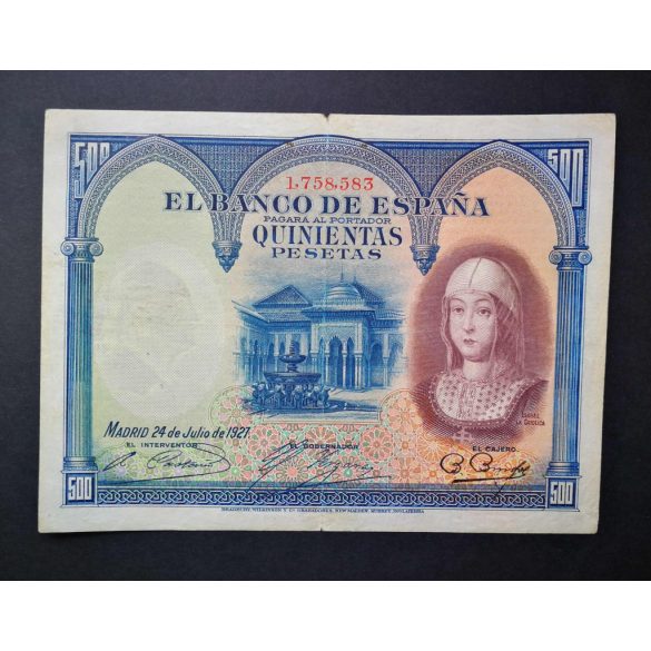 Spain 500 Pesetas 1927 VF