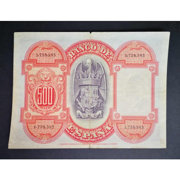 Spain 500 Pesetas 1927 VF