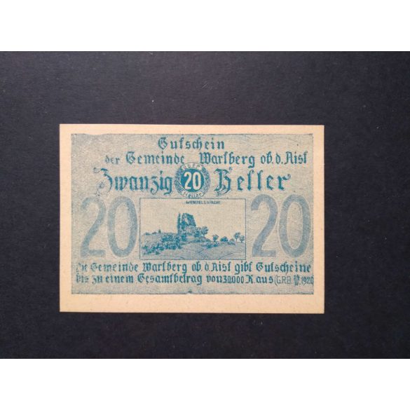 Austria 20 Heller 1920 Unc Wartberg 