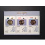 EU 2 Euro set of 3 Unc  Estonia, Switzerland, Luxembourg 2012