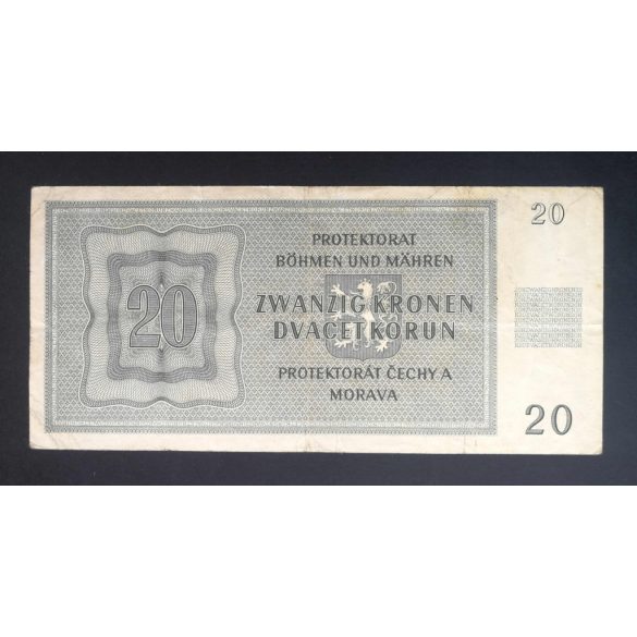 Bohemia and Moravia Protectorate 20 Korun 1944 VF-