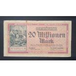 Germany 20 Million Mark Remscheid 1923 F