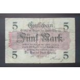 Németország Leipzig 5 Mark 1918 F