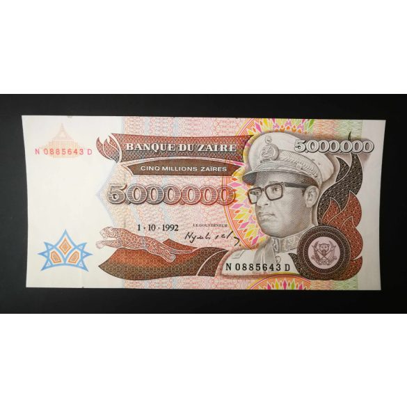 Zaire 5 millió Zaires 1992 UNC-