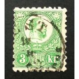 Hungary 1871 3 Kr. engraved, used (P)EST