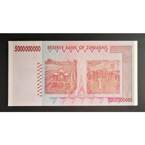 Zimbabwe 5 Billion Dollars 2008 aUNC