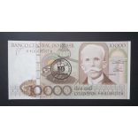 Brazil 10 Cruzados overprinted on 10000 Cruzeiros 1986 Unc