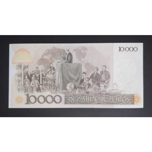 Brazil 10 Cruzados overprinted on 10000 Cruzeiros 1986 Unc