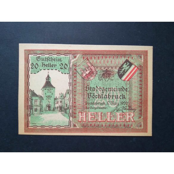 Ausztria 20 Heller 1920 Unc Vöcklabruck 