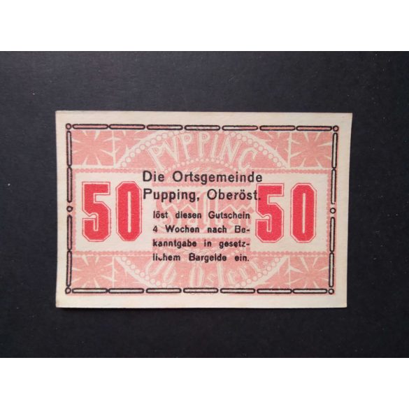 Austria 50 Heller 1920 Unc Pupping, Schaumburg