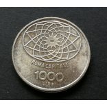 Italy 1000 Lire 1970 14.6 g silver