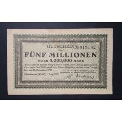 Germany 5 Million Mark Oberhausen 1923 XF 