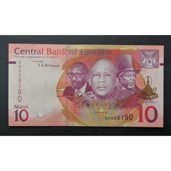 Lesotho 10 Maloti 2021/22 UNC 