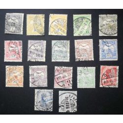   Hungary 1908/09 TURUL and King Franz Joseph 17 pcs perf. 15 used