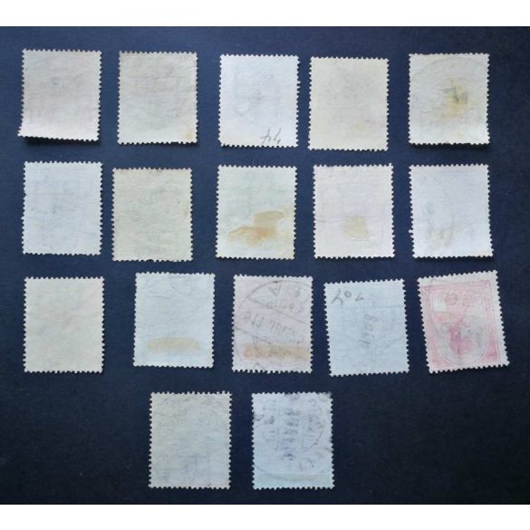 Hungary 1908/09 TURUL and King Franz Joseph 17 pcs perf. 15 used