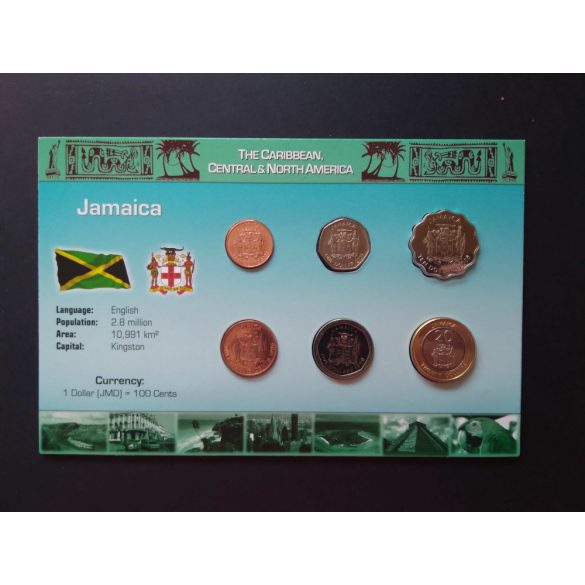 Jamaica traffic coin series 6 values ​​1996-2006 in blister