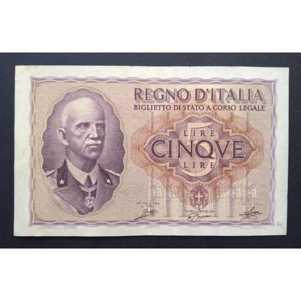 Italy 5 Lire 1940 VF