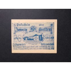 Ausztria 20 Heller 1920 Unc Untergaisbach