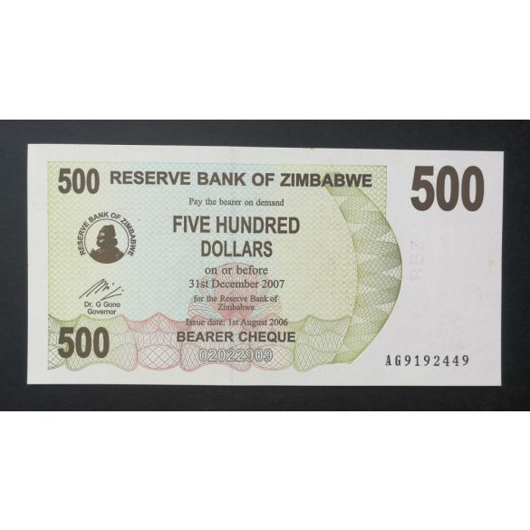 Zimbabwe 500 Dollár 2006 Unc