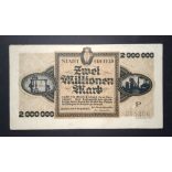 Germany 2 Million Mark Crefeld 1923 VF