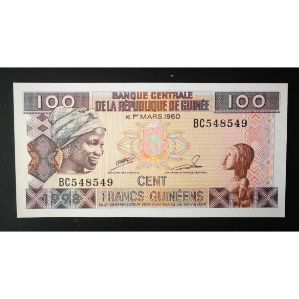 Guinea 100 Francs 1998 Unc