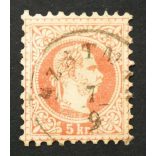 Magyarország 1867 Könyvnyomat 5 kr. SZATMÁR, Gudlin:40 D