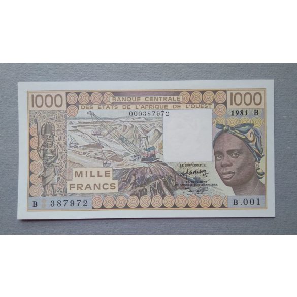 West African States Benin 1000 Francs 1981 Unc-