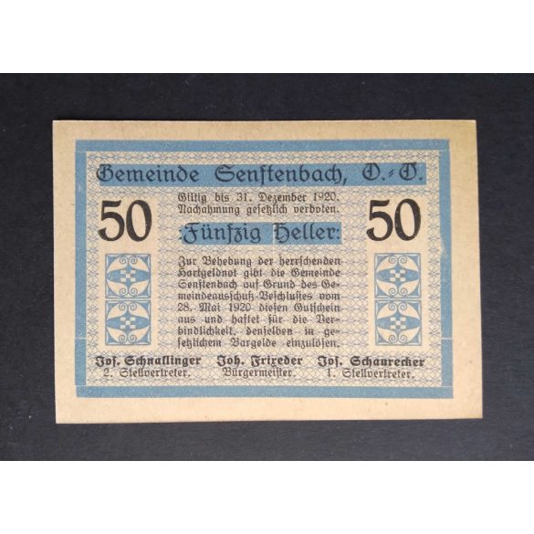 Austria 50 Heller 1920 Unc Senftenbach 
