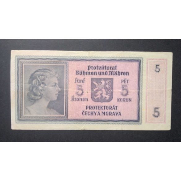 Cseh-Morva Protektorátus 5 Korun 1940 VF