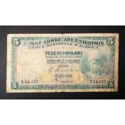 Albania 5 Franka Ari 1926 VG+