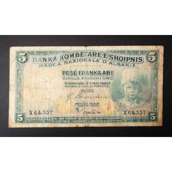 Albania 5 Franka Ari 1926 VG+