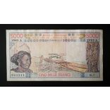 West African States, Ivory Coast 5000 Francs 1985 F