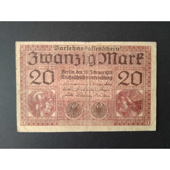 Németország 20 Mark 1918 VG+