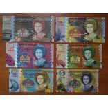 Pitcairn Islands 5, 10, 20, 50, 100, 500 Pounds UNC szett