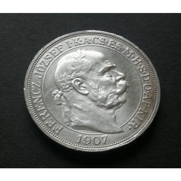 Magyarország Ferenc József 5 Korona KB 1907 24 g ezüst