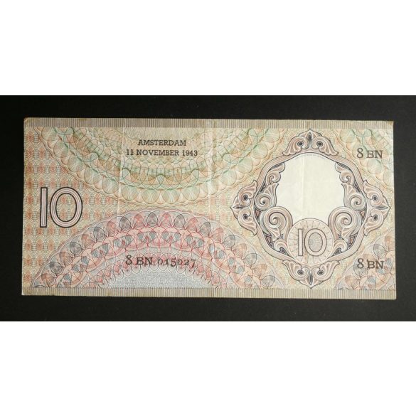 Hollandia 10 Gulden 1943 F+