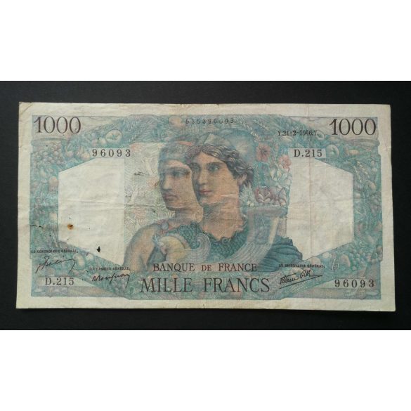 Franciaország 1000 Francs 1946 F-