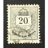 Hungary 1881 Letter, coloured cipher 20 kr. perf 11 1/2 (B)rdove(c) used
