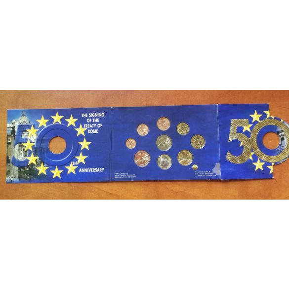 Írország 9 db-os euro szett 2007 50 éves a római szerződés díszcsomagolásban